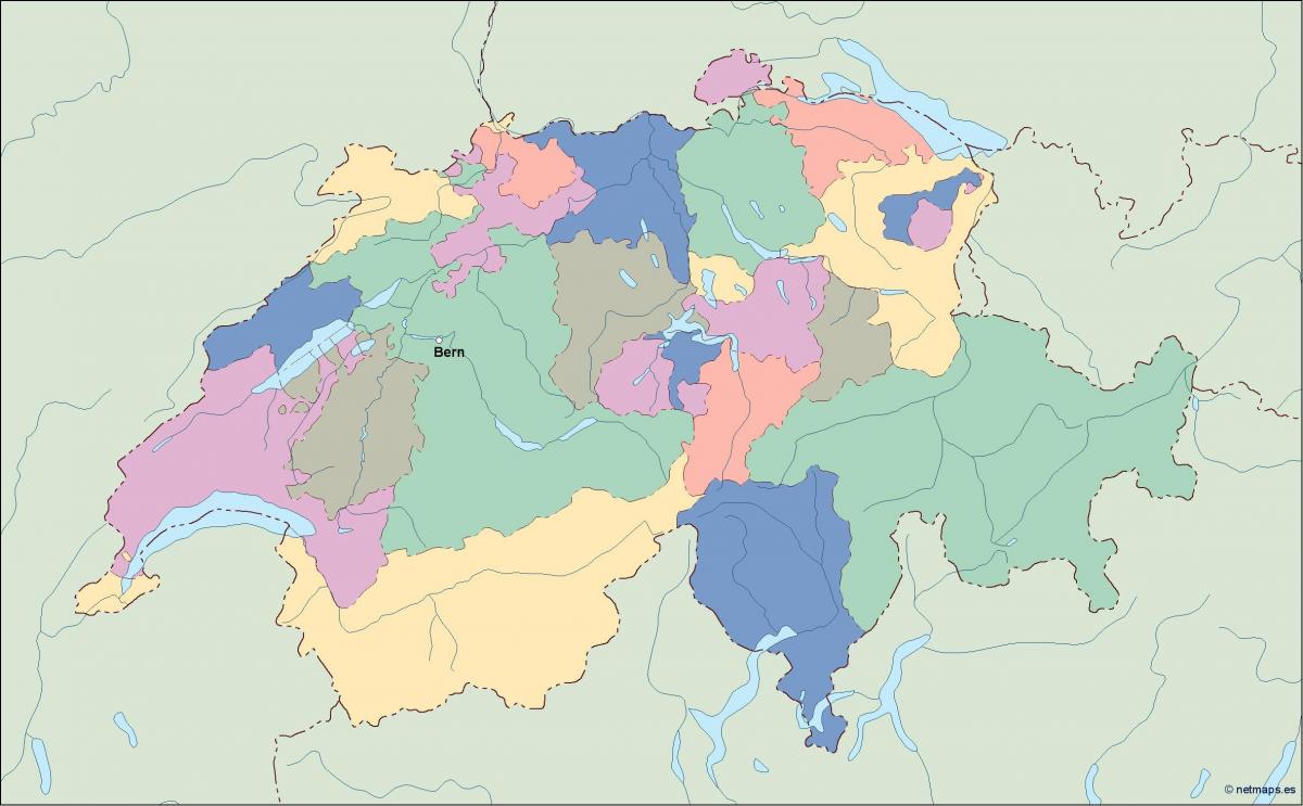 harta e hartë politike të zvicrës