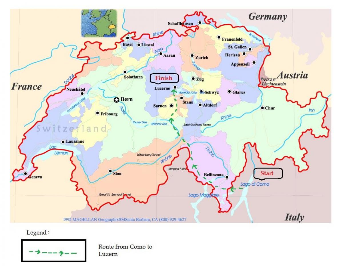 rrugë hartë e lucern të zvicrës