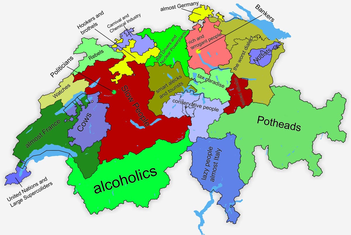 harta e zvicrës në kantonin