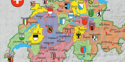 Harta turistike harta e cyrihut në zvicër
