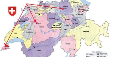 Harta e cyrihut në zvicër hartën e evropës
