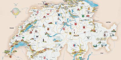 Atraksione turistike në zvicër hartë