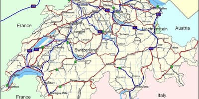 Harta e zvicrës malet
